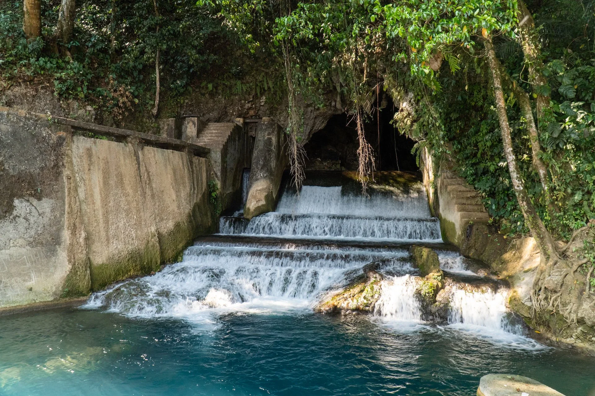 Grotto and clear water near Pantai Kerewe