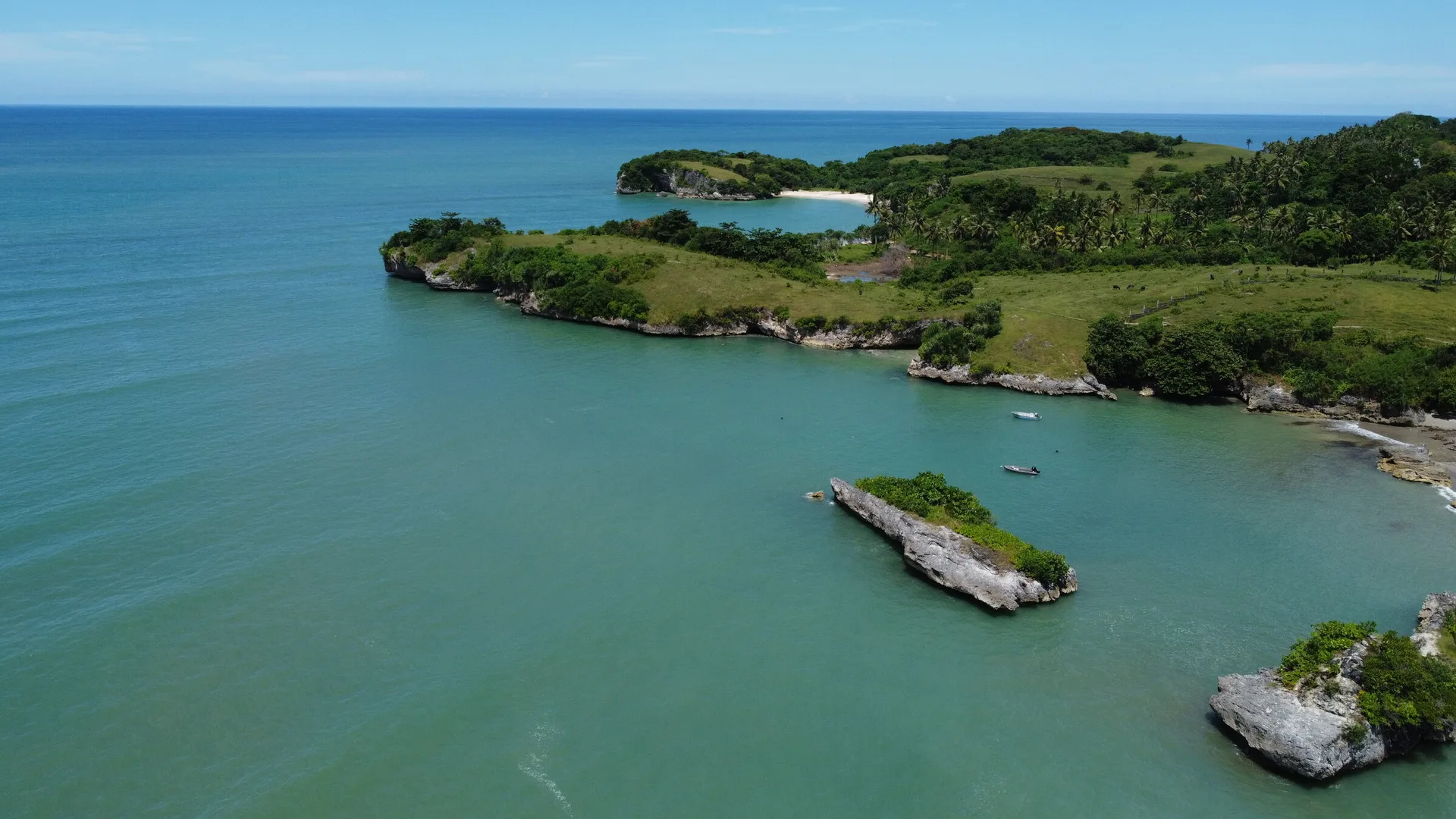 Turquoise headland and lagoon, West Sumba